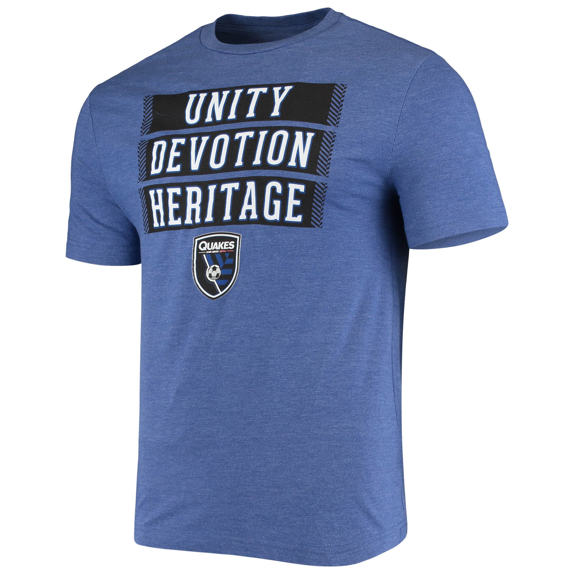Men's Fanatics Branded Heathered Blue San Jose Earthquakes Three Levels Tri-Blend T-Shirt - image 2 of 3