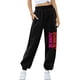 thumbnail image 4 of Pantalones de chándal con estampado sólido para mujer, pantalones de entrenamiento de cintura alta, pantalones de pierna ancha, pantalones de bolsillo, pantalones deportivos atléticos para correr Fridja  alkflakhf32548, 4 of 7