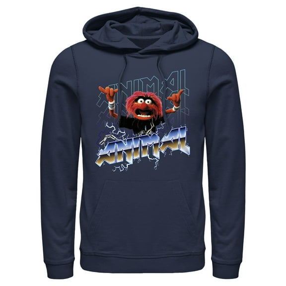 Men's The Muppets Animal Metal Pull Over Hoodie Royal Blue Large