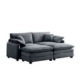 thumbnail image 5 of Miekor Furniture Two-Seater Theater Sofa with 2 Footrest, 2-Seater Sofa with Ottoman for Small Living Spaces,Grey Corduroy 0751, 5 of 14