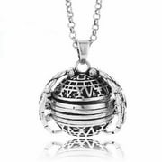 4 Picture Photo Ball Locket Necklace for Mothers Grandmothers Handmade Antique Silver