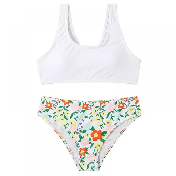 Child Girls Bikini Beach Swimwear 2 Piece Swimsuits Floral Printing ...