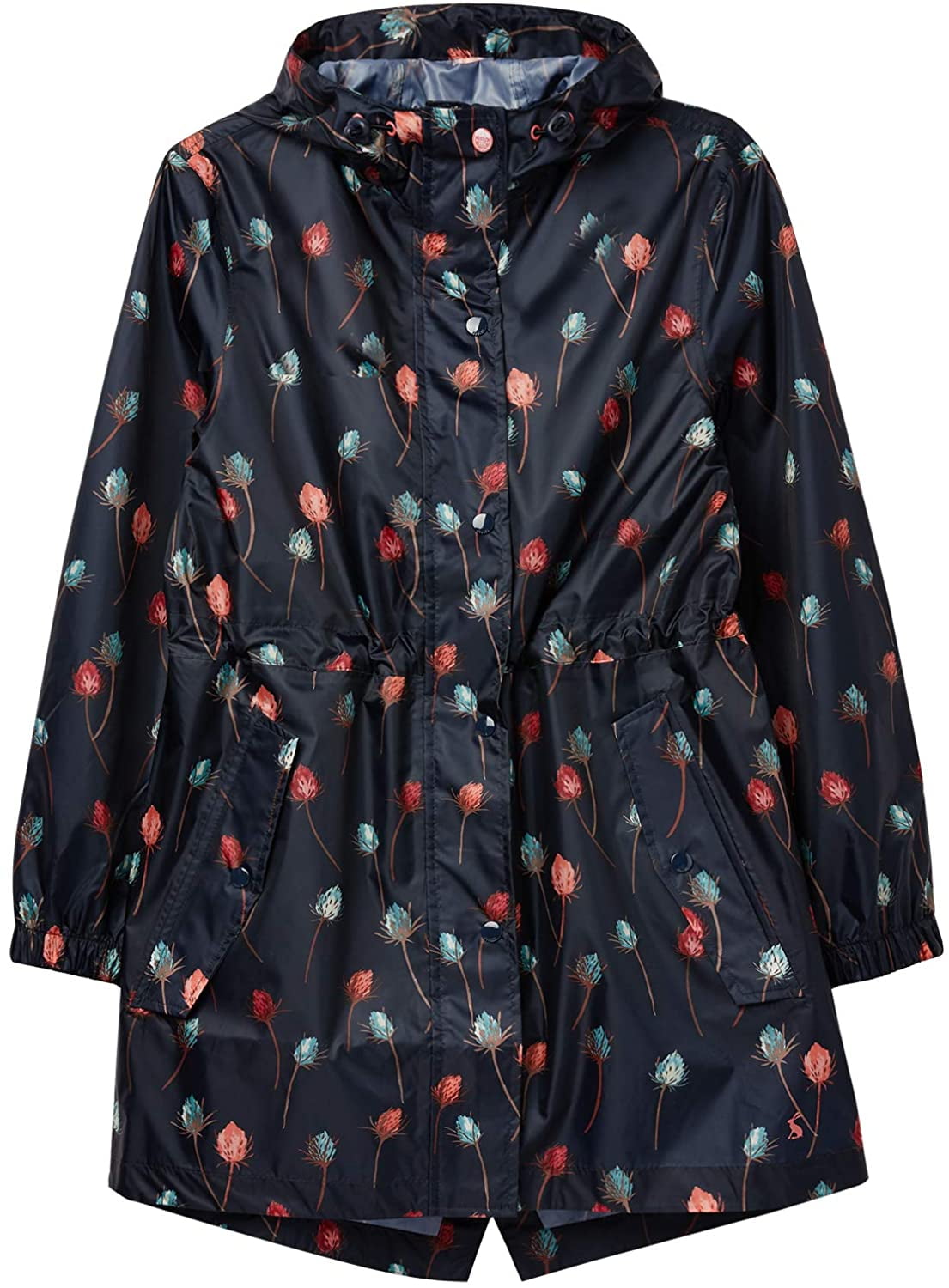 Joules Womens Golightly Printed Packable Waterproof Rain Coat