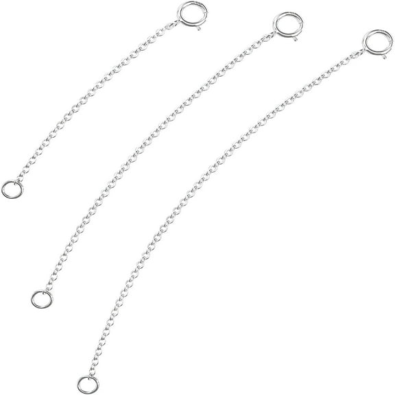 DESIGNICE 925 Sterling Silver Necklace Extender Necklace Chain Extenders for Necklaces 2", 3", 4" Inches