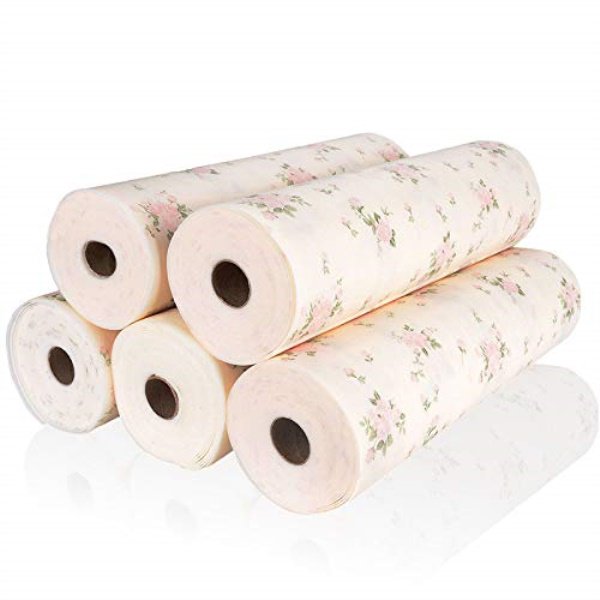 kuke shelf liner paper beautiful rose pattern nonadhesive contact liner for kitchen