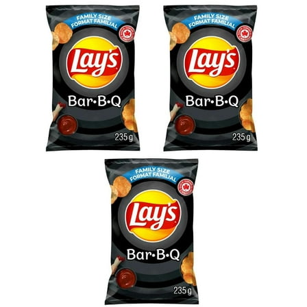 Lay's Bar-B-Q Flavored Potato Chips, 220g (3 Pack)