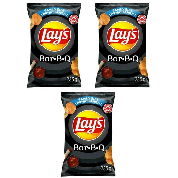 Lay's Bar-B-Q Flavored Potato Chips, 220g (3 Pack)