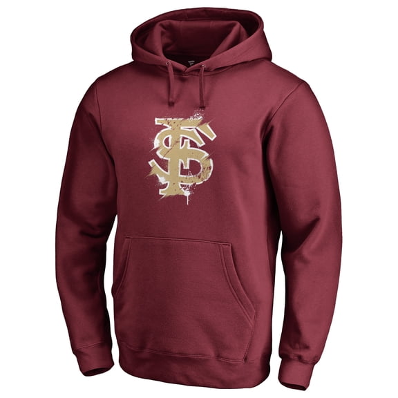 Men's Garnet Florida State Seminoles Splatter Logo Pullover Hoodie