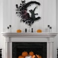 thumbnail image 4 of Couronnes d'Halloween pour Porte d'Entrée Fleur Lune Chat Décoration d'Halloween pour la Maison Décoration de Rassemblement Familial d'Halloween Couronne, Couronne de Mur Extérieur Garde-Robe Clôture Halloween, 4 of 7