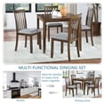 thumbnail image 4 of AYTJHKOL 5 Piece Modern Dining Set  Square Wooden Dining  with 4 Upholstered Chairs for Kitchen  Dining Room  Gray, 4 of 11