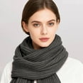 thumbnail image 2 of IDALL Winter Scarf for Women, Winter Warm Women's Scarves, Soft Blanket Scarf Classic Tassel Plaid Dark Gray One Size, 2 of 4