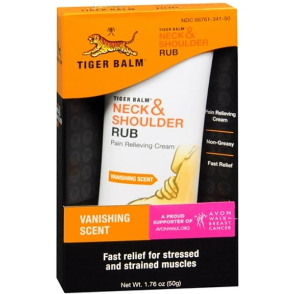 Tiger Balm Neck & Shoulder Rub Vanishing Scent 1.76 oz (Pack of 4)