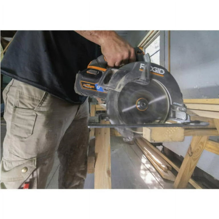 RIDGID 18 Volt OCTANE Brushless 7 1 4 in. Circular Saw with Best in Class Power Accessory Rail R8654B Walmart