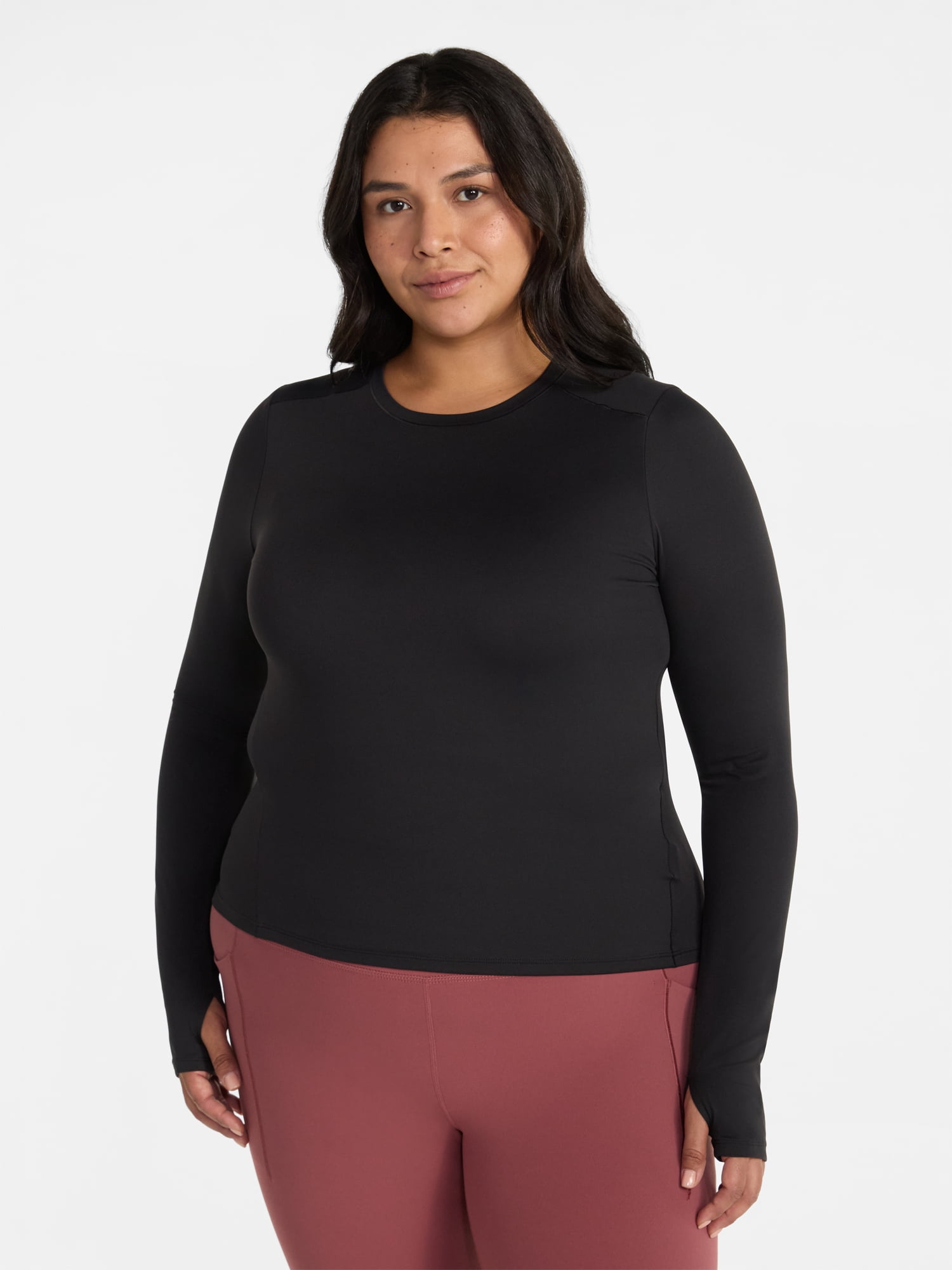 Avia Women's and Women’s Plus SoftSculpt Tee with Long Sleeves, Sizes XS-4X
