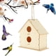 thumbnail image 5 of Casa de pájaros de madera natural Cola estilo 6 para colgar en el exterior, 5 of 8