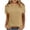 Khaki, variant on Inleife Womens Shirts Women's Fashionable Solid Round Neck Short Sleeved Casual T-Shirt Tops Blouses