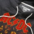 thumbnail image 2 of ACDC Group Distressed Unisex Adult Slim Fit Pull-Over Heather Hoodie, Charcoal, Medium, 2 of 5