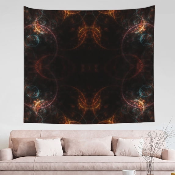Universe Fractal Brown Spiral Tapestry, Abstract Wall Decor Home Decor Bedroom Living Room Dorm Tapestry Room Wall Hanging, 60" x 51"