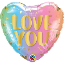 18 inch Love You Pastel Ombre & Hearts Qualatex Foil Mylar Balloon - Party Supplies Decorations