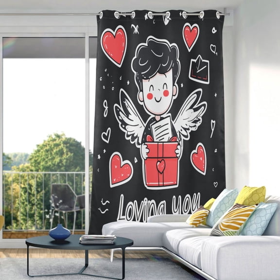 Blackout Curtains Window Curtain for Bedroom Living Room 1 Panel 82"x42" Loving You