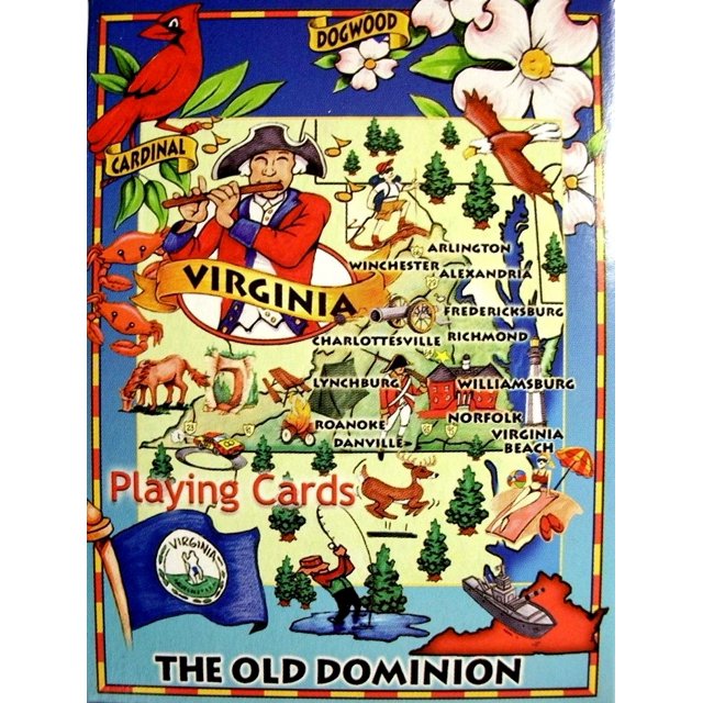 Virginia The Old Dominion State Road Map Souvenir Playing Cards