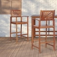 thumbnail image 2 of Costway Set of 2 Bar Stools 29inch Acacia Wood Pub Chairs Outdoor w/ Armrests, 2 of 11