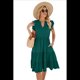 thumbnail image 3 of Vestido de Verano para Mujer, con Mangas con Volantes y Escote en V, Midi, Verde Oscuro, Talla XXL, 3 of 6