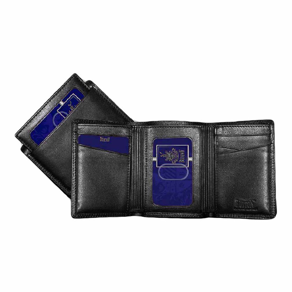 Buxton Black Mens Leather Id Trifold Wallet