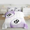 thumbnail image 2 of Feelyou Purple Ball Print Bedding Comforter Set for Kids, Watercolor Billiards Twin Comforter Sets, Kawaii Cartoon Reversible Bedding Set, Super Cozy Room Decor, 2-Piece, 2 of 8