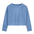 thumbnail image 6 of Girl's Open Back Backless Tops Long Sleeve T Shirts Crewneck Casual Tees Summer Shirts 4-5 years, 6 of 9