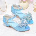 thumbnail image 2 of Akiihool Little Girls Dress Up High Heels Girls Dress Shoes Mary Jane Wedding Party Heel Princess Flower Shoes for Kid Toddler (Blue,2), 2 of 7