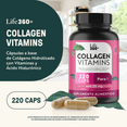 thumbnail image 4 of COLLAGEN VITAMINS LIFE 360+ Suplemento Alimenticio 220 cápsulas a base de colágeno hidrolizado, 4 of 7