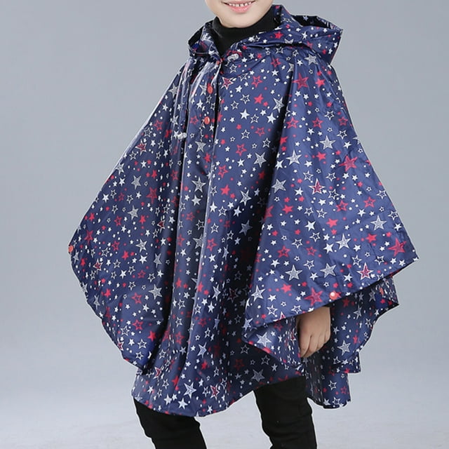 Imperméable Unisexe Enfants Garçons Cape Imperméable Enfant Imperméable à Capuche Chauves-Souris à Capuche