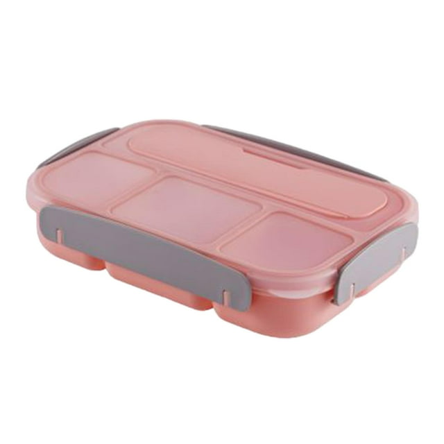 Lonchera Bento, lonchera para ensaladas, refrigerador portátil multiusos con tapas, versátil rosa
