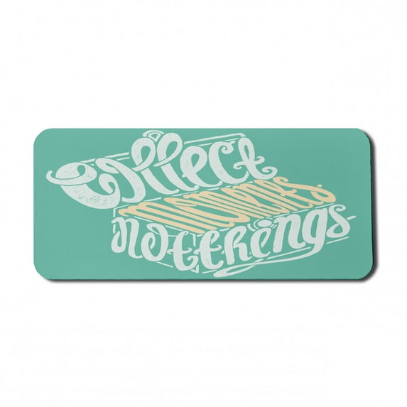 Saying Computer Mouse Pad, Typography in a Shape of a Treasure Box in Pastel Colors, Rectangle Non-Slip Rubber Mousepad X-Large, 35" x 15" Gaming Size, Pale Teal Pale Peach, by Ambesonne