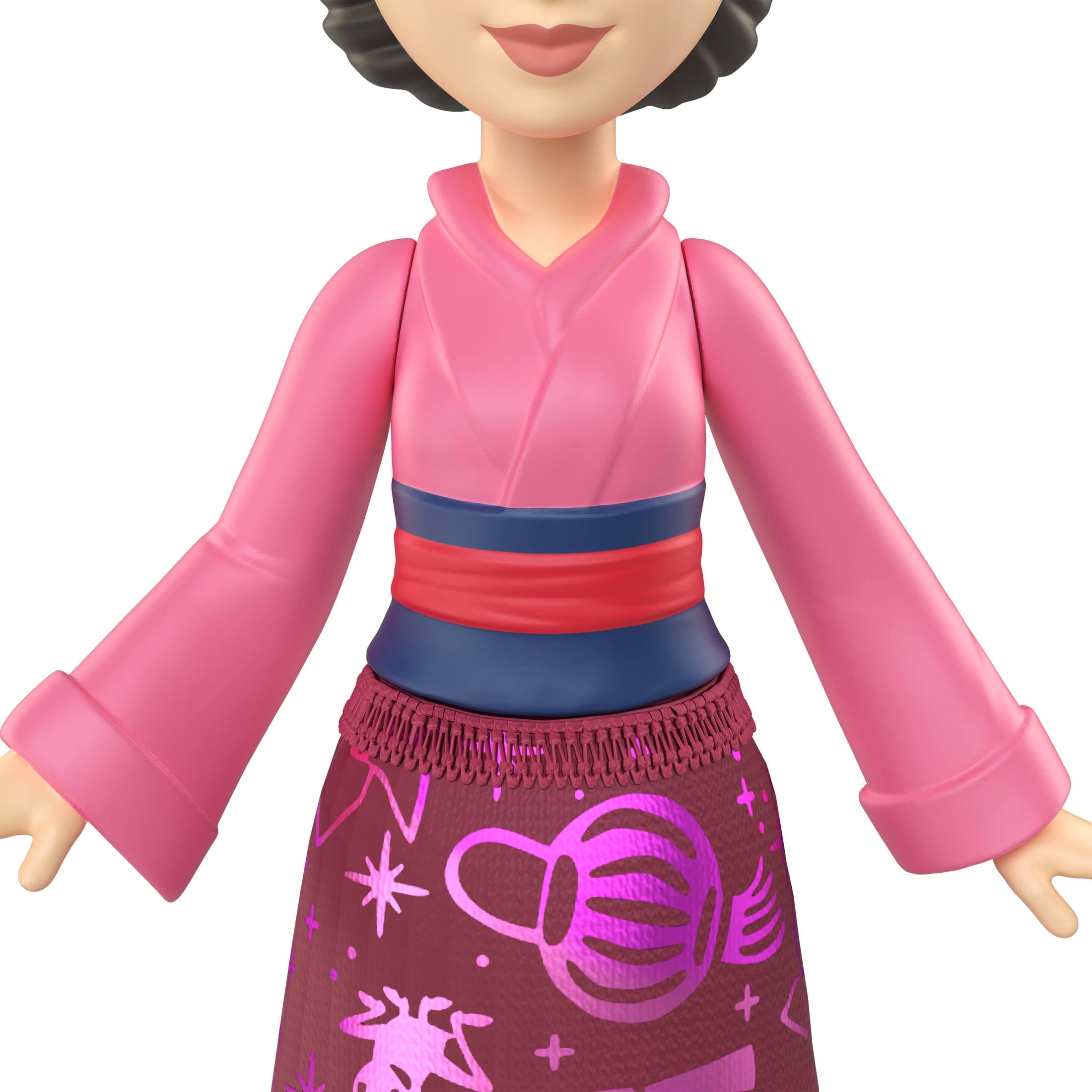 Disney Princess Mulan Posable Small Doll in Shiny Outfit with Removable Skirt, Inspired by Movie