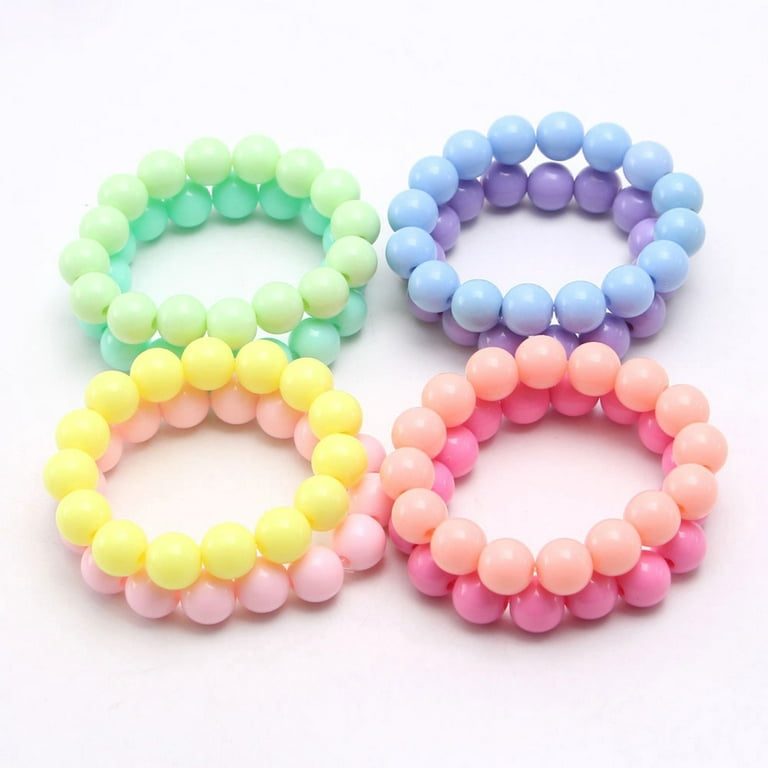Ookwe Princess Bracelets 10pcs for Kids Girls Pearl Bead Bracelets Teen Jewelry Set Party Favor Costume Princess Pretend Play, Girl's, Size: One size