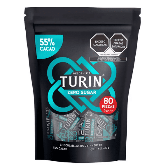 Turín Chocolate Amargo Sin Azúcar 400 g