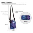 thumbnail image 6 of HELLHERO Polyester Women Crossbody Bag Leakproof Underarm Shoulder Bag for Outdoor Travel Daily Use(Galaxy Butterfly with Florals), 6 of 7