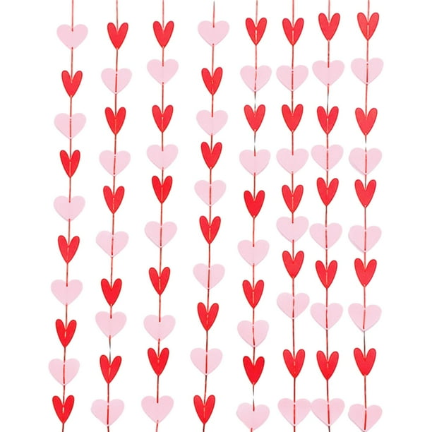 Guirnalda de corazones de fieltro, pancarta artística, artesanía, decoración para el Día de San Valentín para suministros de fiesta 80 piezas