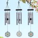 thumbnail image 3 of Campanas de viento al aire libre 28 pulgadas 4 tubos de aluminio inoxidables Mandala Bell decoración de jardín, 3 of 5