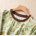 thumbnail image 4 of Camisas de Manga Corta para las Mujeres Cuello Redondo Impreso Camisa Suelta con Tres Cuartos de Mangas Casual Top, 4 of 9
