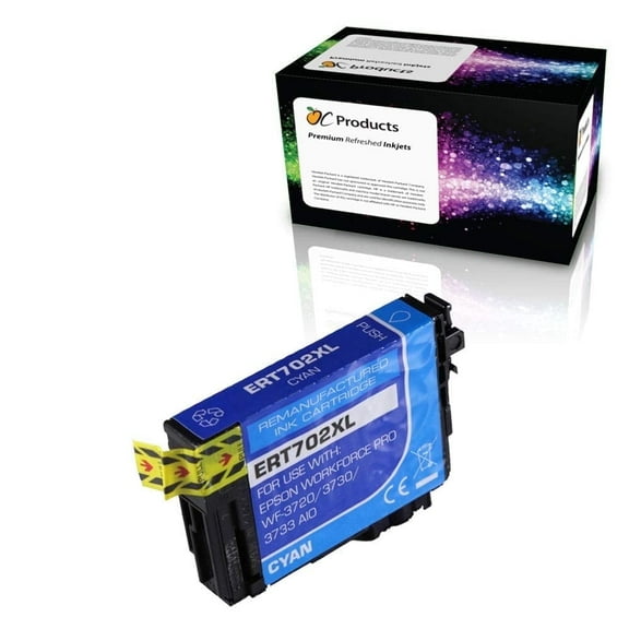 Compatible Ink Cartridge Replacement for Epson 702 702XL for WF-3720 WF-3730 WF-3733 (Cyan)