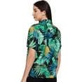 thumbnail image 2 of Stylore Womens Hawaiian Shirt Short Sleeve Blouse Tropical Black Green 3XL, 2 of 7