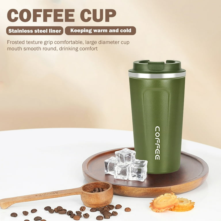 Thermos Glass Vacuum Flask Hot Cold Drinks Insulated Travel Flask Mug Coffee  Cup
