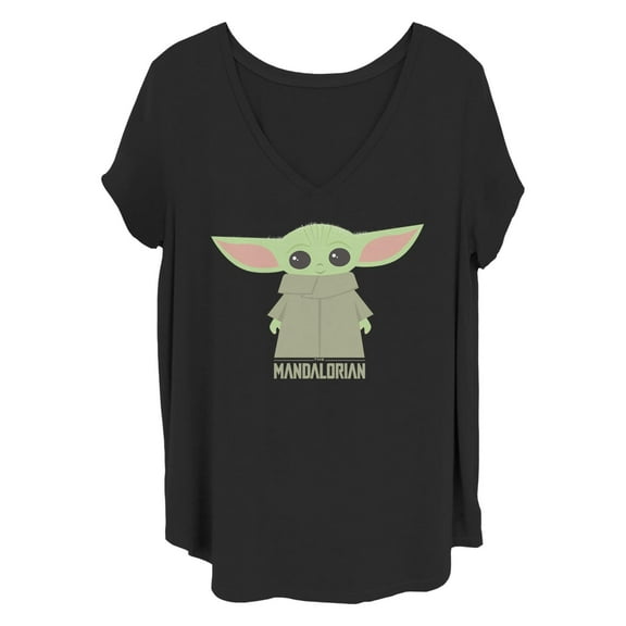 Women's Star Wars: The Mandalorian The Child Cartoon Art  Graphic T-Shirt