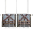 thumbnail image 6 of Wooden Door Brown Retro Style Curtains Home Decor Living Room Kitchen Balcony Room Window Curtain Bedroom Patio Decoration, 6 of 7