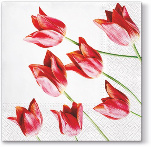 Two Decorative Luncheon Napkins for Decoupage "Tulips" 