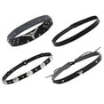thumbnail image 2 of WEBEEDY 4Pcs 4 Styles Imitation Leather Straw Hat Belt with Alloy Clasp Buckle Overlay Hat Band for Hat Accessories Black 590~1260x15~30.5x1~7mm 1pc/style, 2 of 7