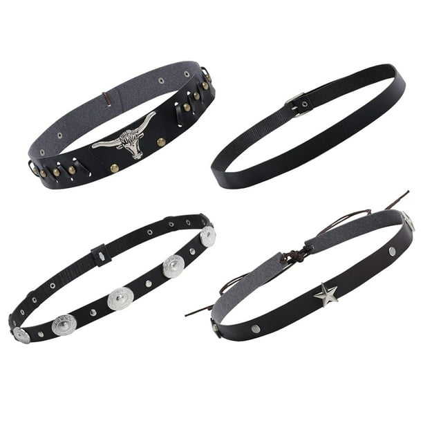 4 bandas para sombreros de vaquero étnico, 4 estilos, cinturones para sombreros occidentales, adornos para ropa para hombres y mujeres, accesorios clásicos, banda ajustable para sombreros.